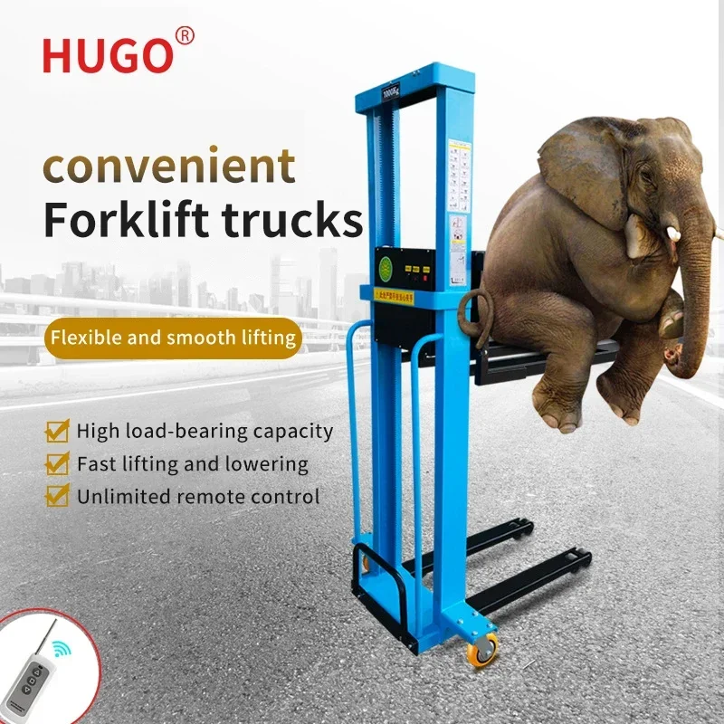 1Ton 1.3M Manual Loading Forklift Self Load Electric Stacker