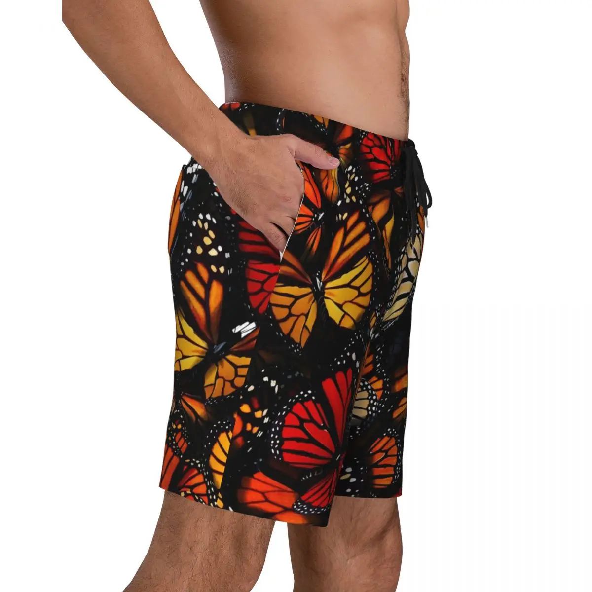 Bathing Suit Color Butterfly Board Shorts Summer Animal Print Classic Board Short Pants Man Design Sports Breathable Swim Trunks