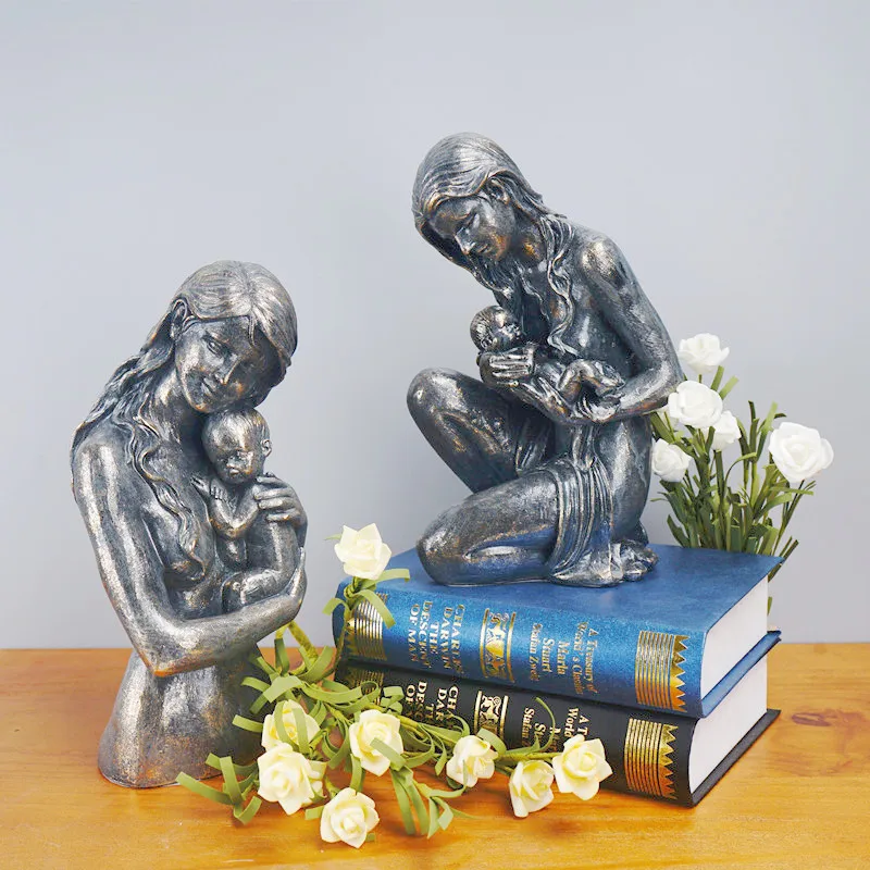 

‌Mother & Child Sculpture‌ - Handmade Resin Art Decor for Home & Office