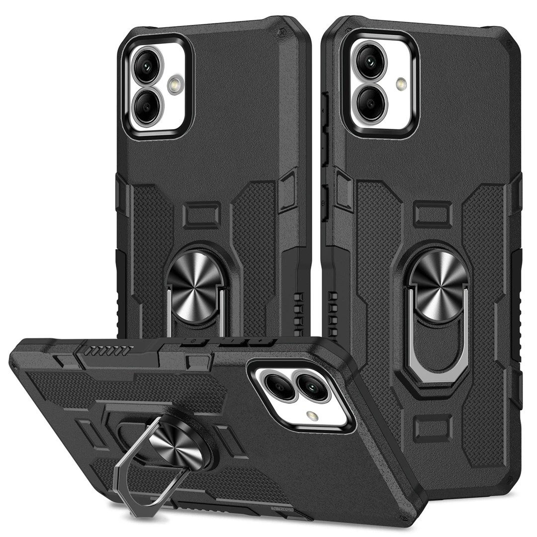 Shockproof Armor Phone Cases For Samsung Galaxy A04 A04S A04E Car Magnetic Ring Holder Stand Bumper Back Cover