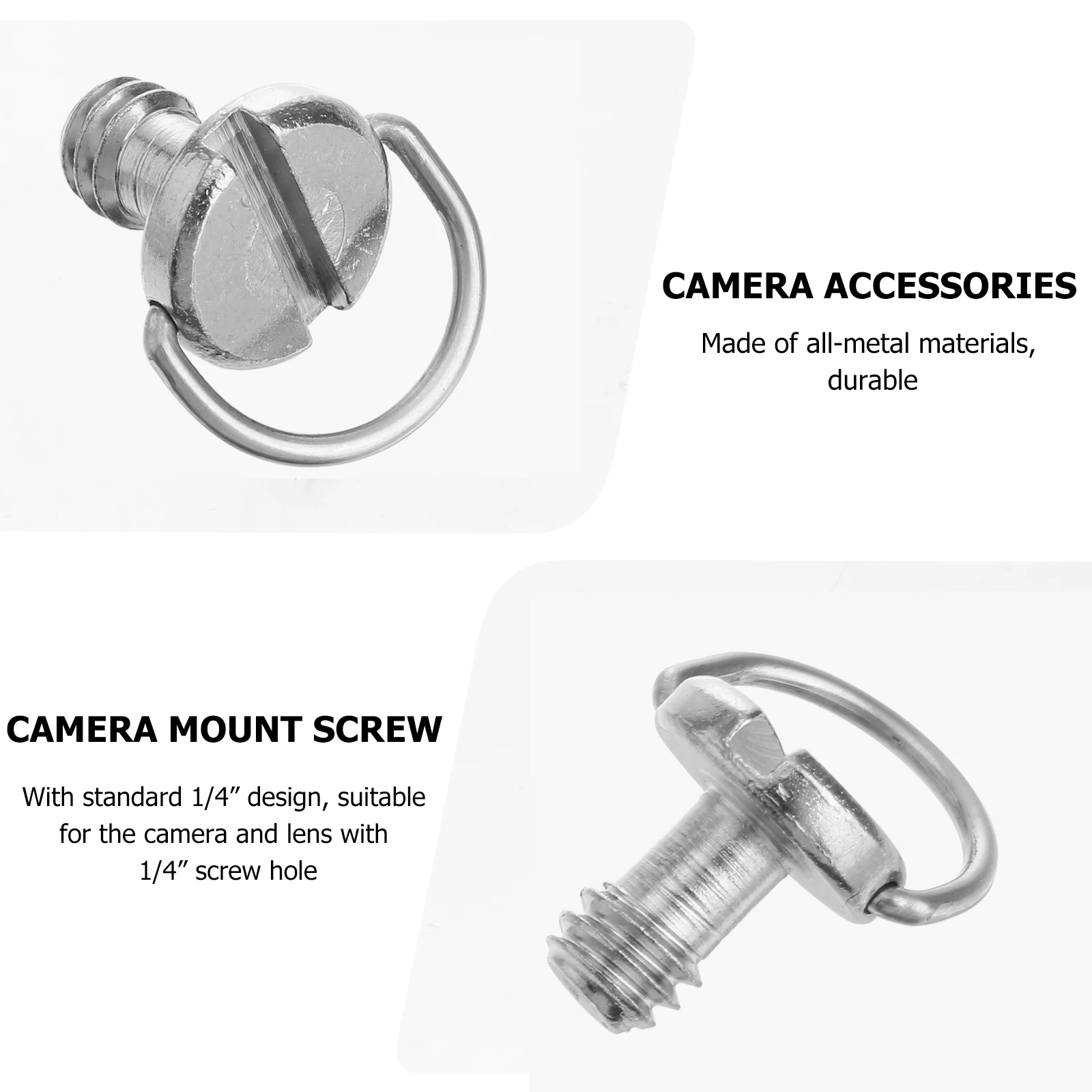 

6pcs 1/4 Inch Folding D Ring Adapter Screw For Camera Tripod Quick Release Plate Monopod All Metal Durable Easy Carry Camera
