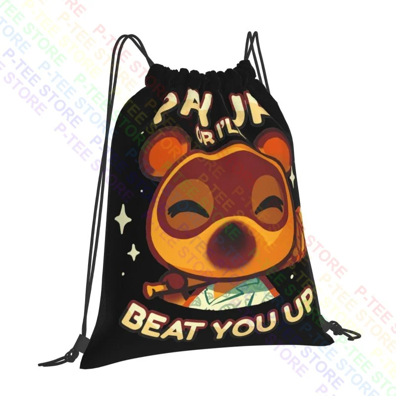 Pay Up I'Ll Beat You Up Tom Nook Animal Crossing Drawstring Bags Gym Bag Gym New Style 3d Printing Bags For Travel