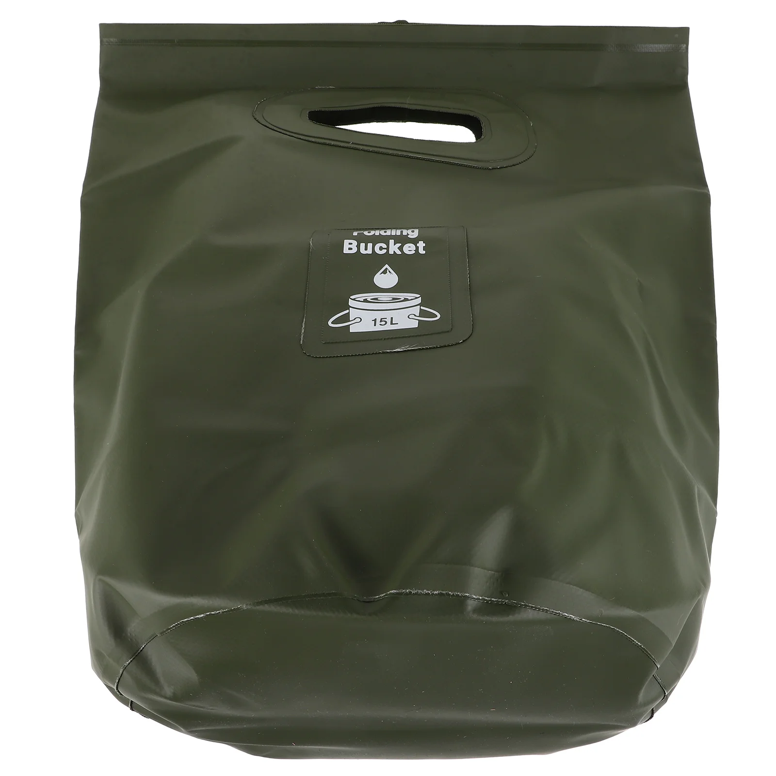 

Multifunctional Folding Collapsible Water Container Portable Camping Wash Basin Square PVC Fish Olive Green Travel Storage