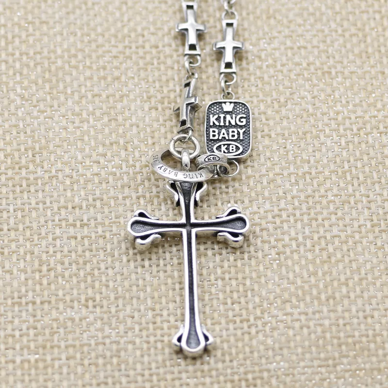

Autumn and winter punk trendy jewelry men 925 sterling silver cross pendant necklace Women's fashion personality fashion sweater