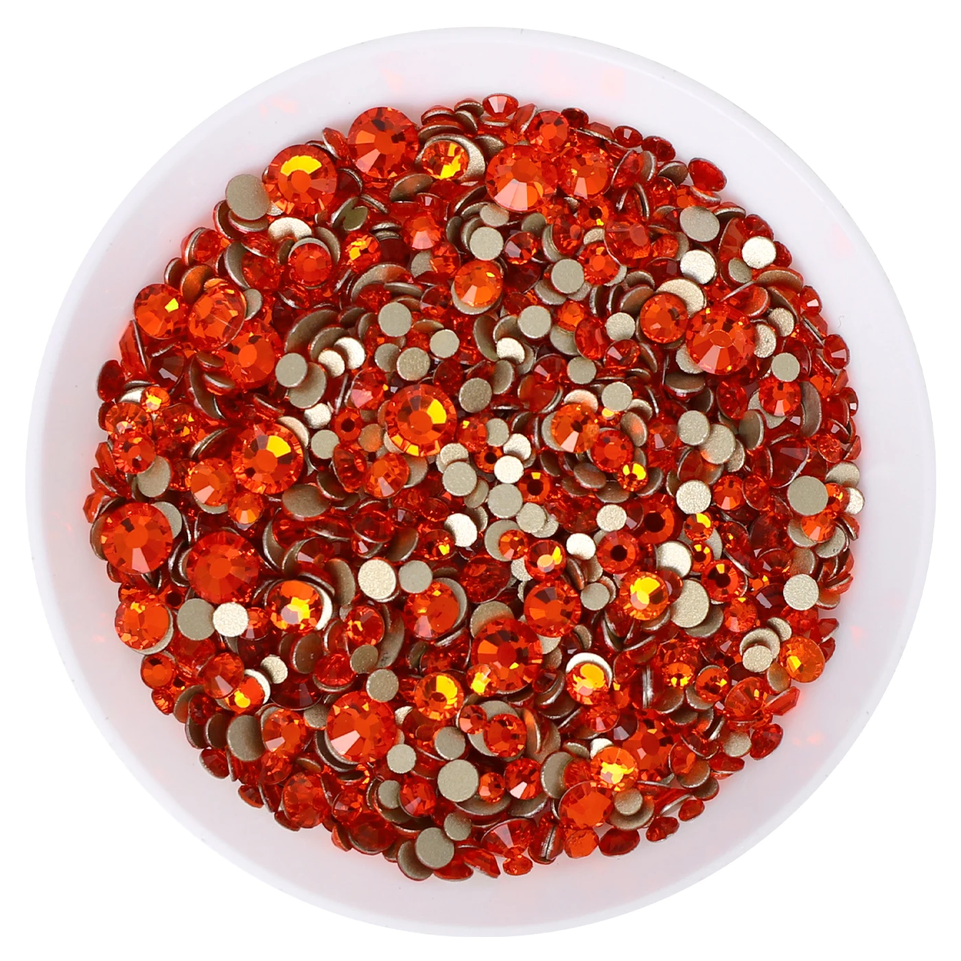 1440Pcs/Pack Golden Bottom Glass Flatback Rhinestones High Quality Glitter Golden Bottom Stones Glue on Diamond for DIY Nail Art