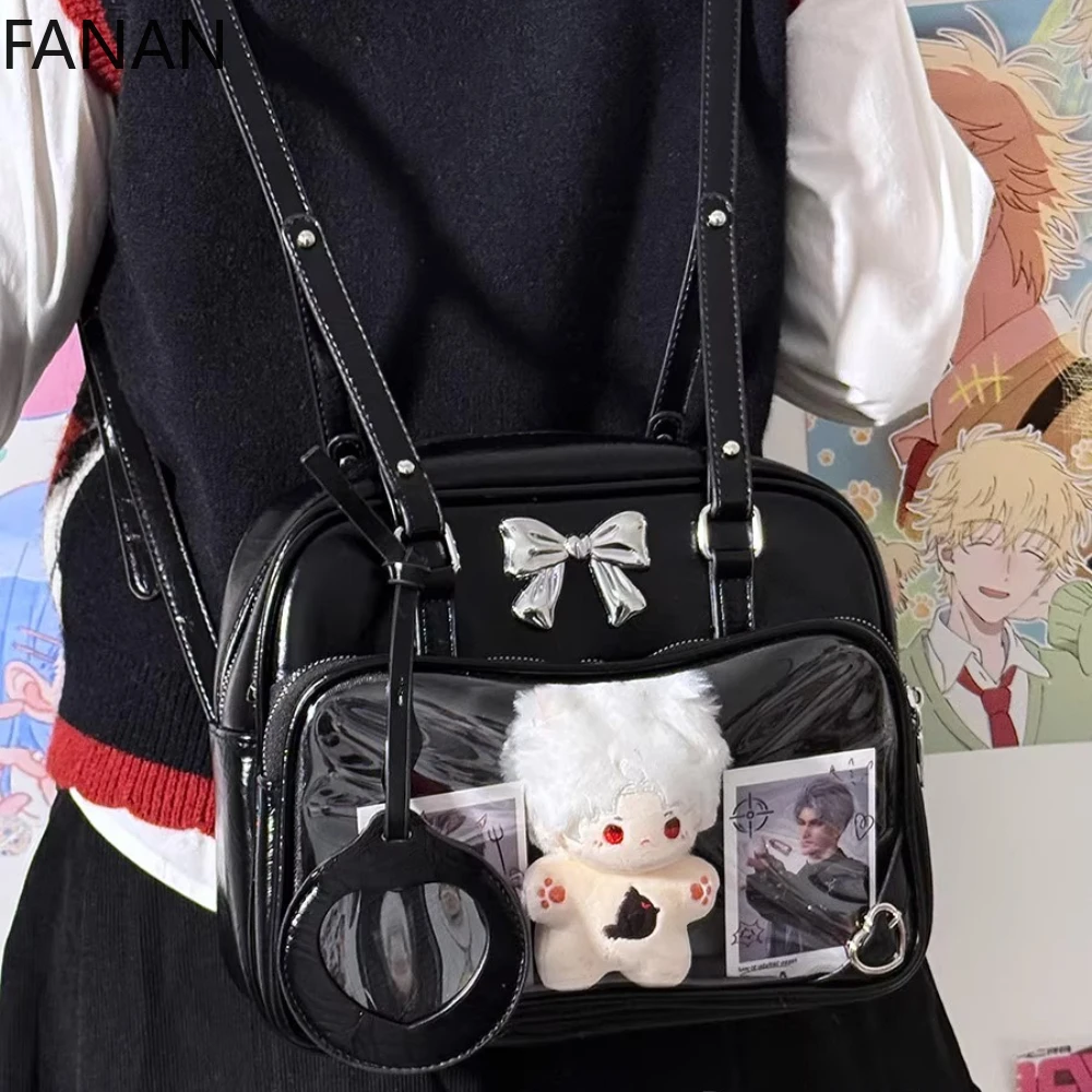

2025 New Sweet Casual Ita Bag Women Japanese Uniform Bags Y2k Portable Shoulder Messenger Backpack Transparent HandBag
