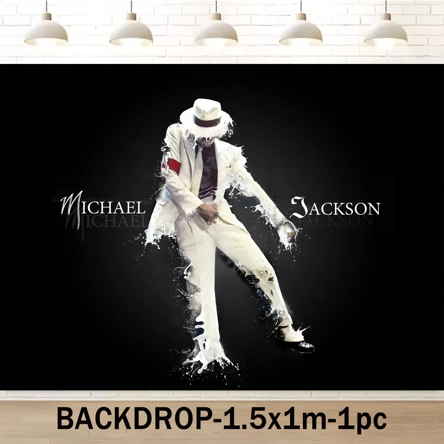 M-Michael Jackson Themen-Geburtstagsparty-Zubehör Deko-Ballon Hip-Hop-Hintergrund Tortendekoration Banner Kinder 1. Geburtstag Geschenk – Detail 7