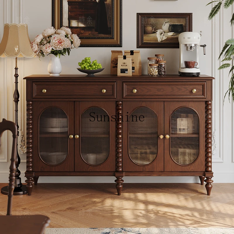 Medieval style dining side cabinet against the wall locker solid wood