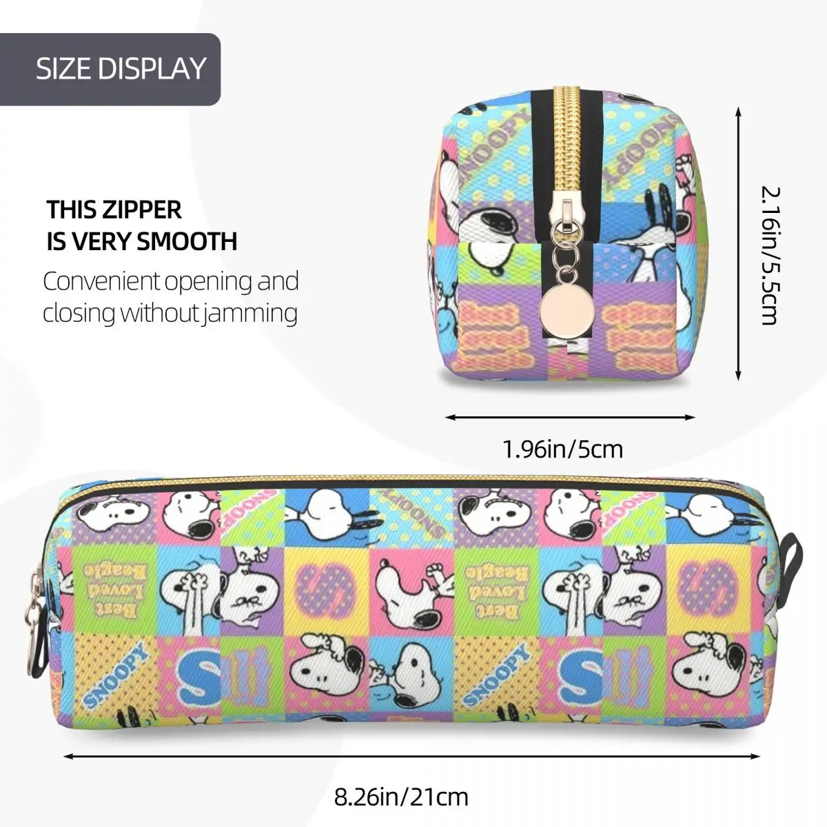 스누피 만화 개 연필 케이스 패션 펜 가방 어린이 대용량 사무실 선물 연필 주머니