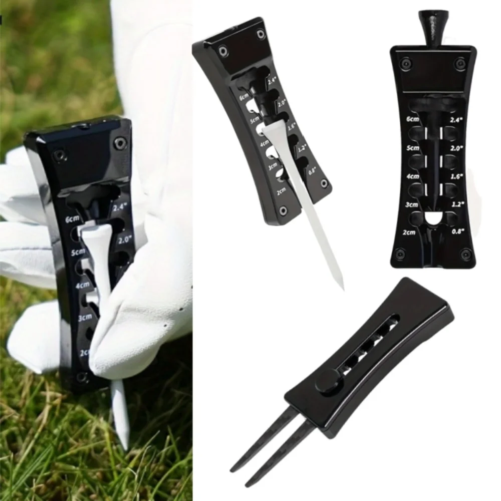 

Регулятор высоты футболки для гольфа с держателями тройника для ремонта инструмента для гольфа Divot, объединяет все использование 3 в 1, идеально подходит для переноски в кармане