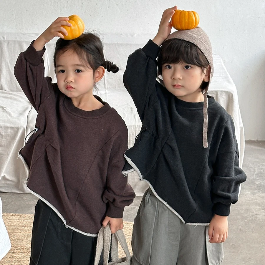 

2025 Autumn New Kids Round Neck Sweatshirt Cute Toddler clothes Boy Girl Cotton Long Sleeve Top Casual Unisex Baby Clothing