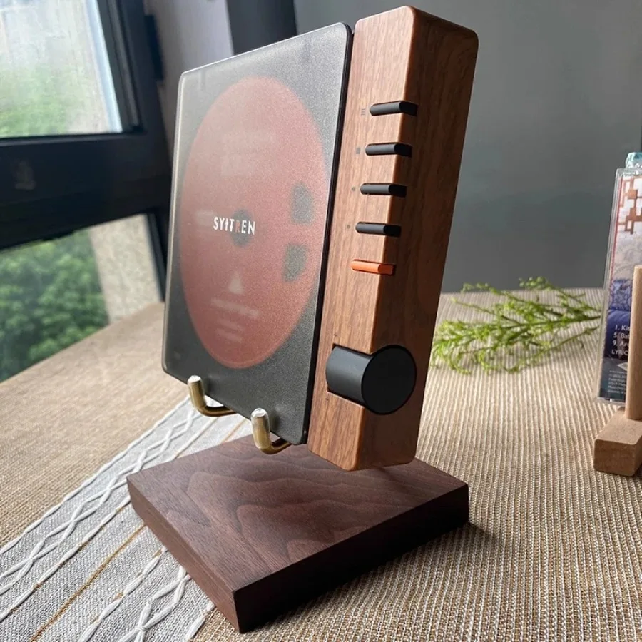 Black Walnut Vinyl Record Player Stand Storage Rack Album Display Shelf Disc Organizer Holder For Home Office Decor Shelf