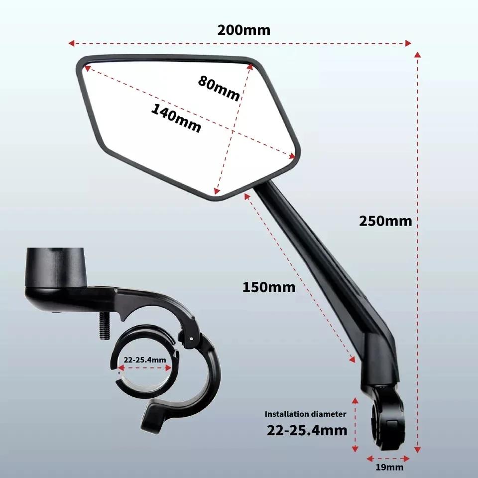 EasyDo Completely New Upgrade Wider And Longer Bike Mirror Anti Shake Rear View Mirror For Motorcycle