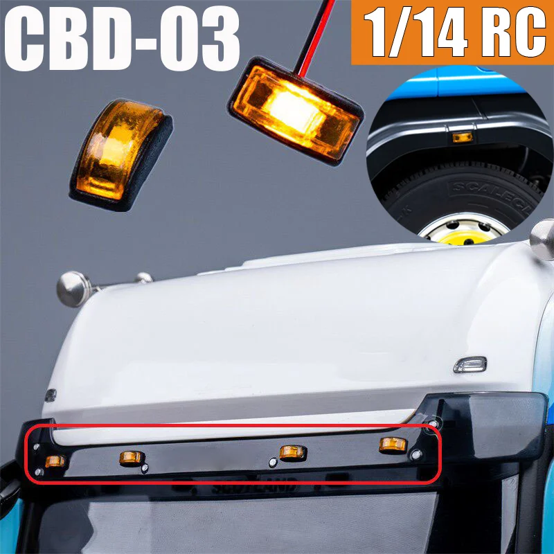 

Simulation 2pcs LED 3V Position Lamp Spotlight 1/14 RC Truck for SCANIA Tamiya 770S R620 for VOLVO ACTROS AROCS Model Car DIY