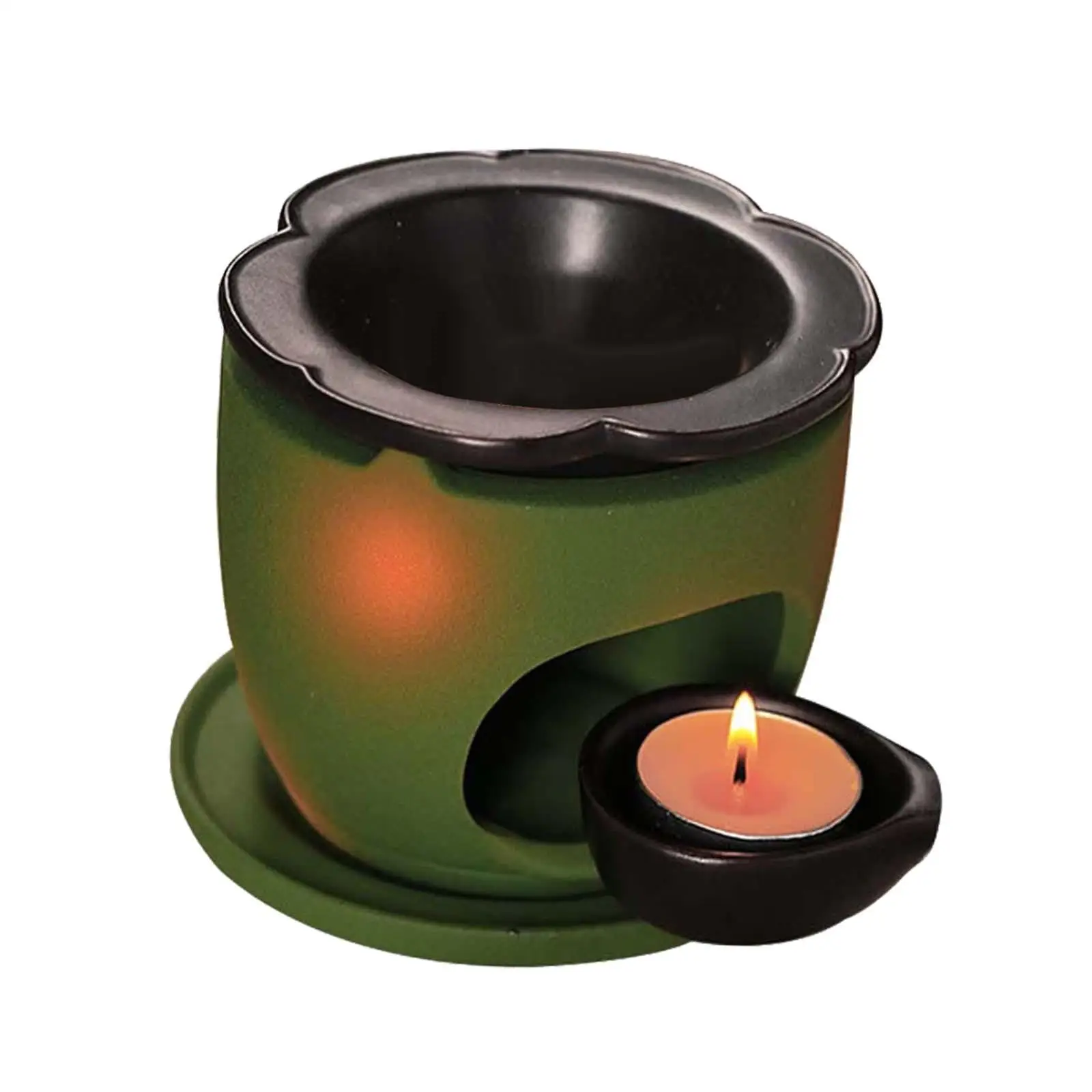Oil Burner Aroma Oil Warmer Aromatic Lamp Diffuser Tealight Holder Furnace for Living Room Patio Bathroom Bedroom Meditation