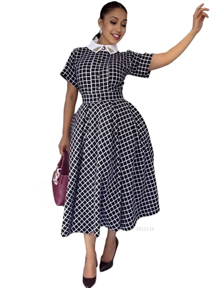 

African Dresses For Women Elegant 2025 Dashiki Autumn Winter Midi Dress Ladies Traditional African Clothing Fairy Dreaes