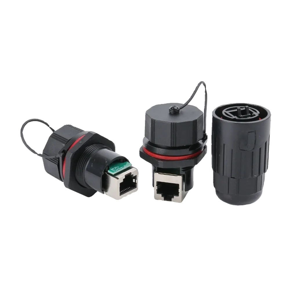 For Weipu IP67 Waterproof RJ45 Ethernet Connector Kit RJ45F6 Plug + RJ45F71 RJ45F71RA Panel Mount Receptacle Industrial Bayonet
