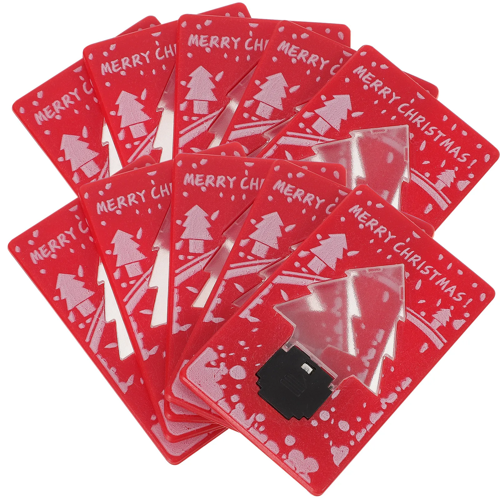 

10 шт. миниатюрных светодиодных портативных светильников-карточек для рождественской елки, кошелька, сумки, мини-лампа для кредитной карты