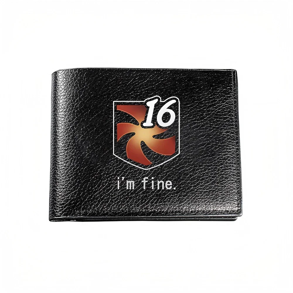 I'm Fine 16 Shield Design Men's Wallet Card Holder Casual Business Fashion Print Style