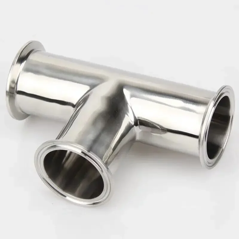 1Pcs 19mm-108mm O/D 304 Stainless Steel Sanitary Ferrule 3 Way Tee Connector Pipe Fitting 1.5\