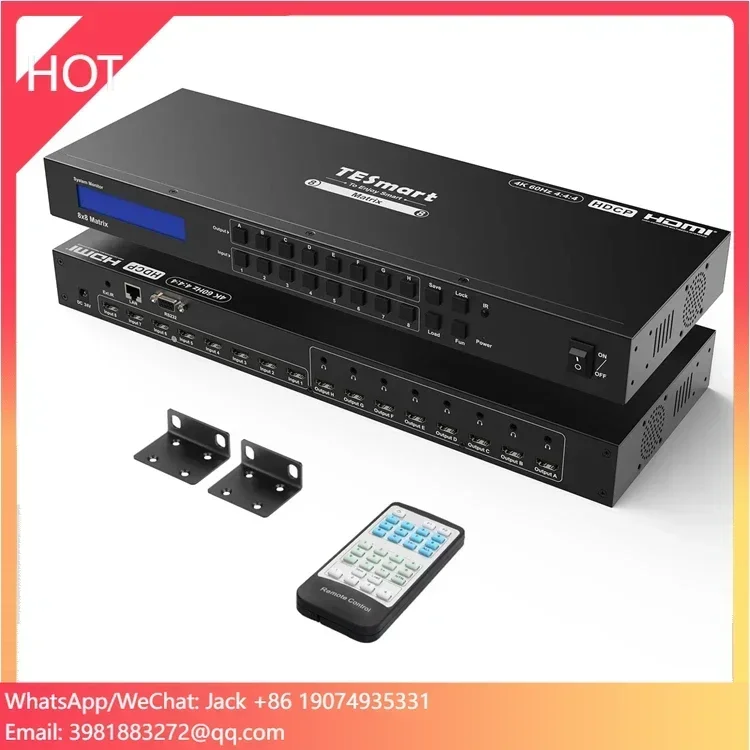 TESmart 8x8 Matrix 4K60Hz Support RS232 TCP IP Control EDID Management 8 in 8 Out Switcher Splitter