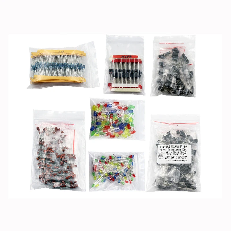 DIY Electronics Components Kit Assortment 1200PCS Diode Triode Metal Film Resistance Ceramic Chip Capacitor for Arduino UNO