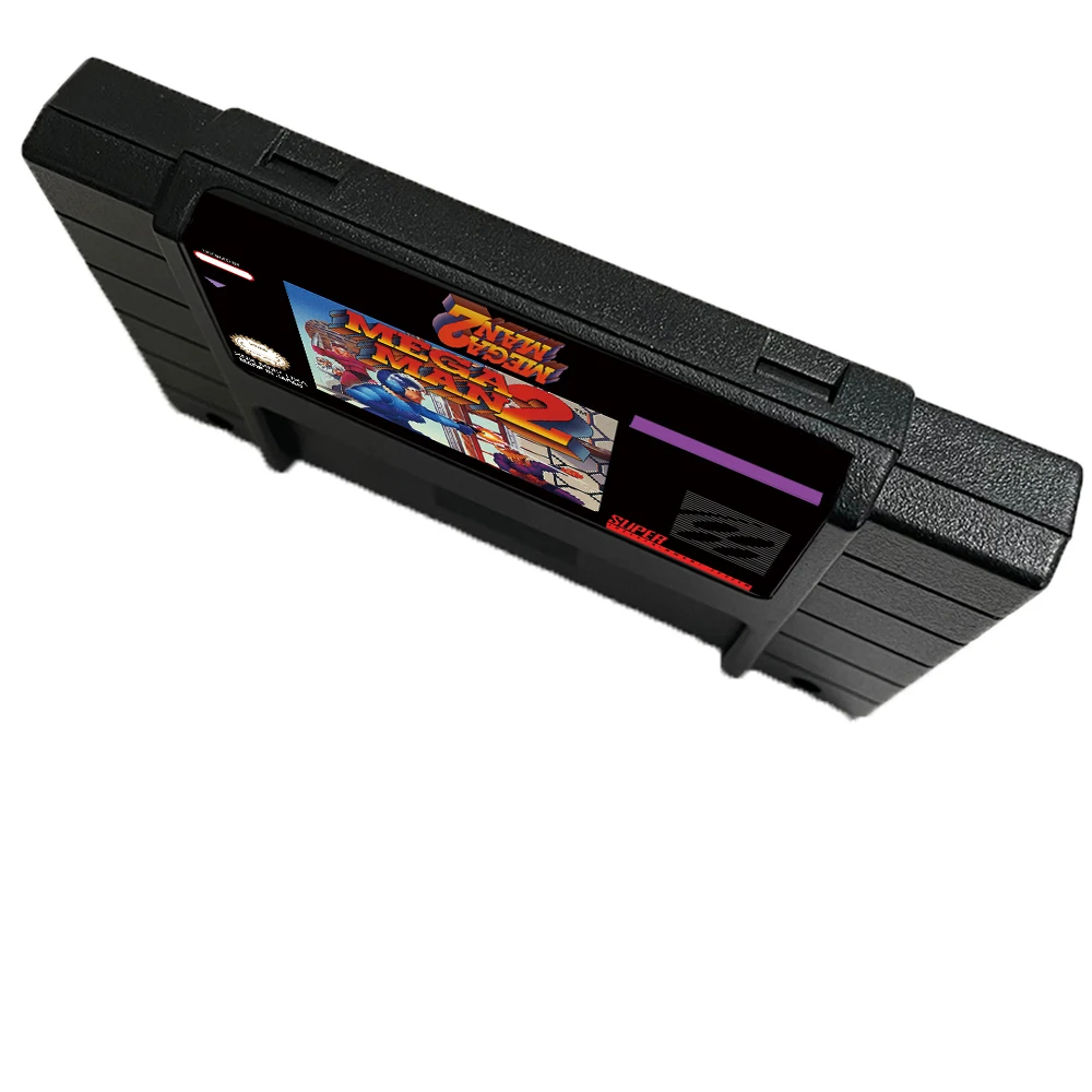 لعبة MEGA MAN 2 الأصلية NES لخرطوشة SNES، بطاقة ألعاب إصدار الولايات المتحدة الأمريكية 16 بت لوحدة تحكم ألعاب SNES 16 بت