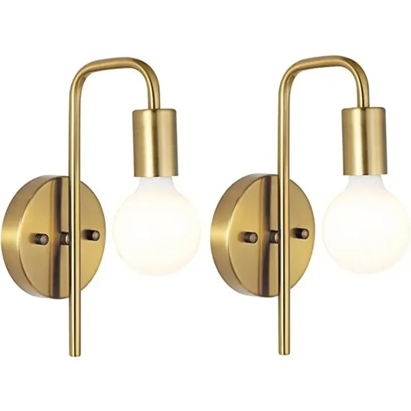 

Nordic Bend Pipe Wall Lamp Iron Gold/Black Wall Decor Living Room Bedroom Shop Coffee Shop Bedside Lamp E27 Interior Lighting