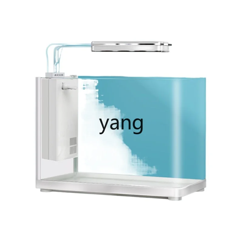 

Yjq Fish Tank Living Room Small Mini Desktop Home Lazy Change Water Self-Circulating Ecological Glass Fish Globe