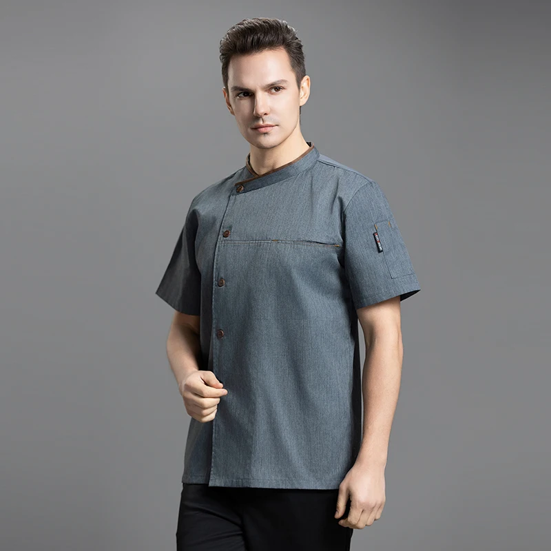 Vestes de chef pour hommes, costume de travail, uniforme de cuisine de restaurant, vêtements de travail de maître cuisinier, vêtements de cuisine d'été, veste 73 Shop