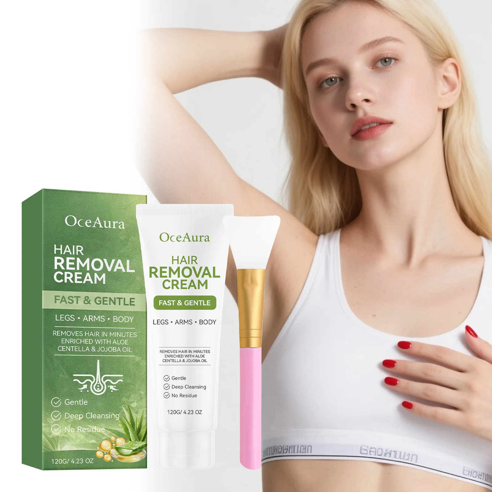 

Hair Removal Cream Painless Underarm Arm Leg Depilatory Prevent Ingrown Hair Moisturizing Skin Permanent Hair Inhibition Cream