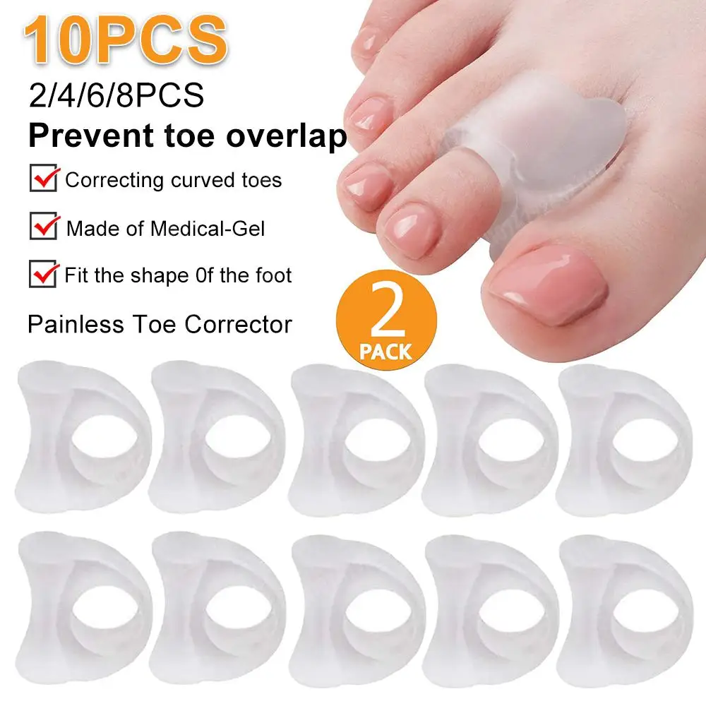 2/4/6/8/10PCS Silicone Toes Separator Bunion Bone Ectropion Adjuster Toes Outer Appliance Foot Care Tool Hallux Valgus Corrector