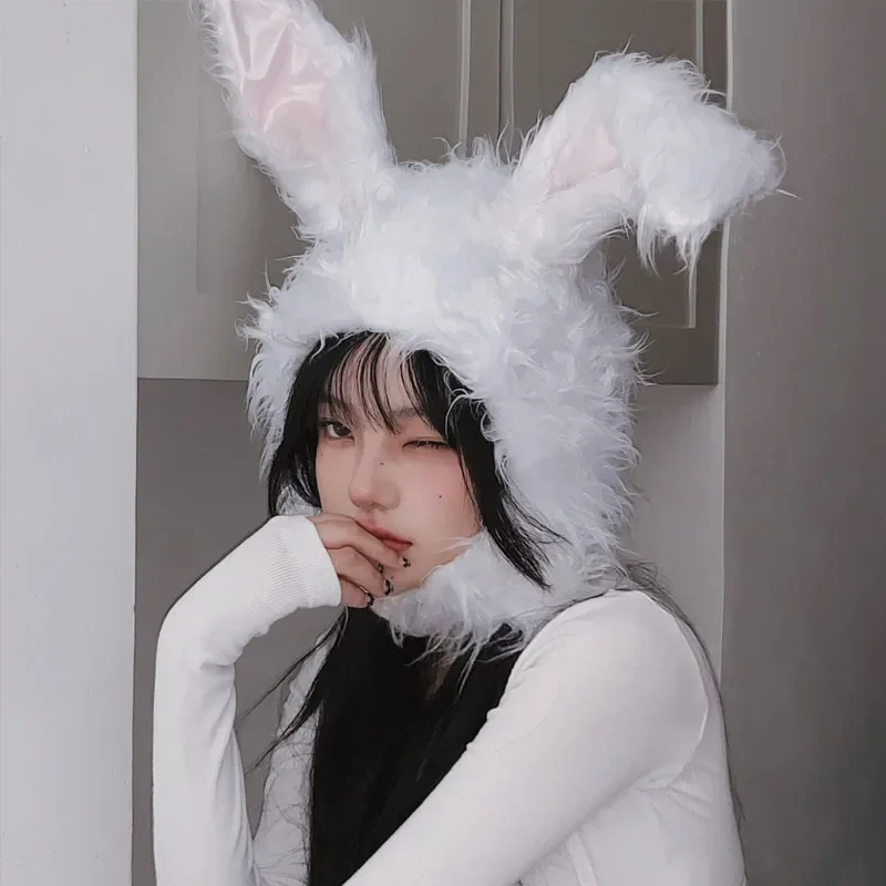 Kawaii Rabbit Bunny Ears Hat Women Girls Cute Earflap Cap Warm Head Warmer Winter Hat Girls Beanie