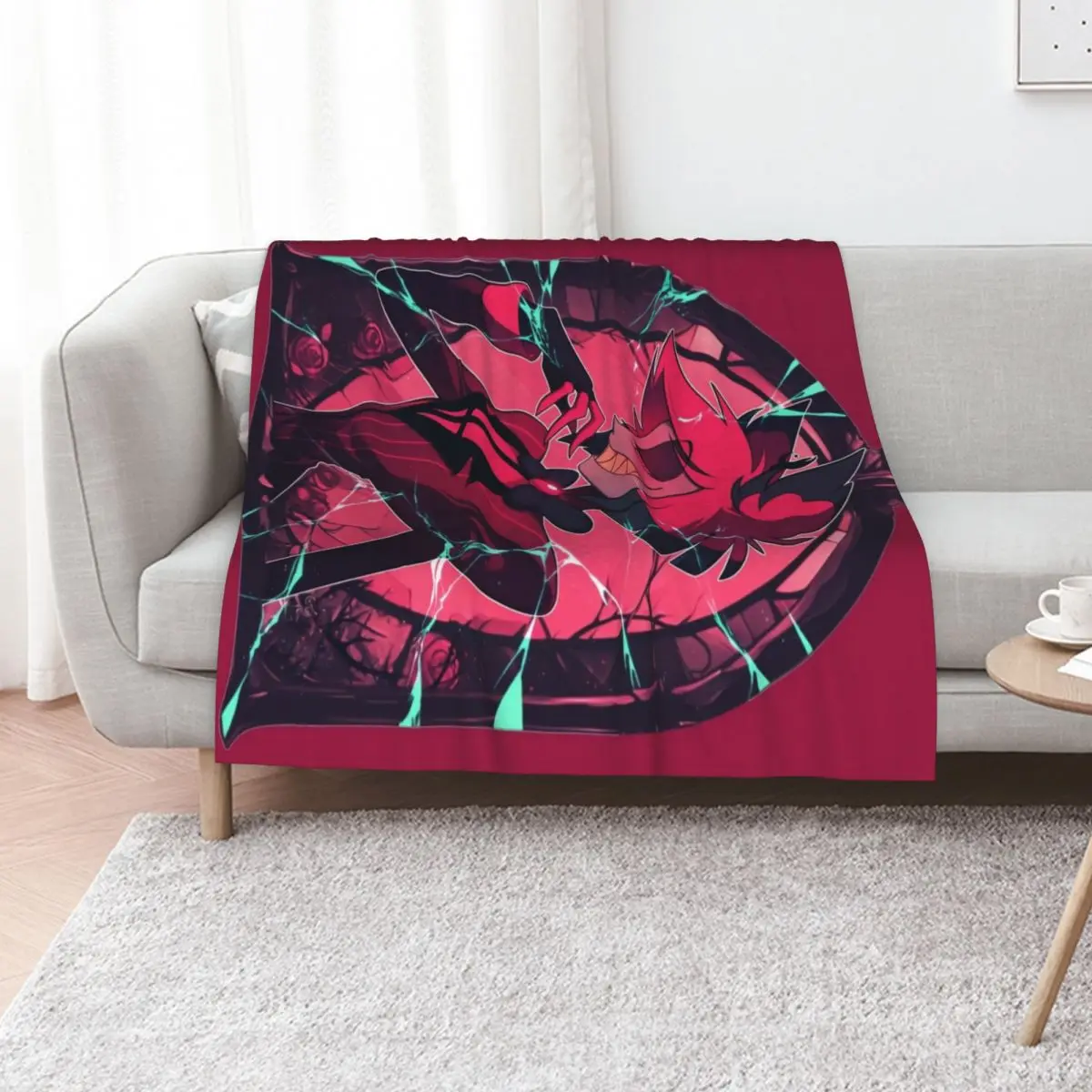 Stained Glass Alastor - Cracked Throw Blanket Personalized Gift Soft Big Polar Flannel Heavy christmas decoration Blankets