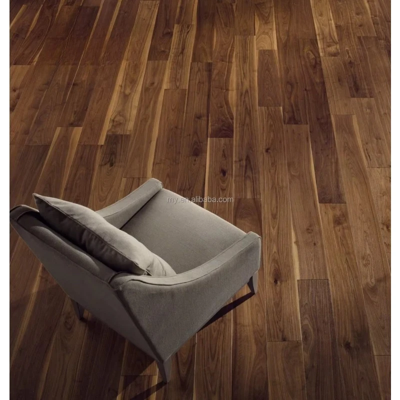 Customized version Black Walnut Brown Herringbone Engineering Parquet Zigzag Pattern Hardwood Floor