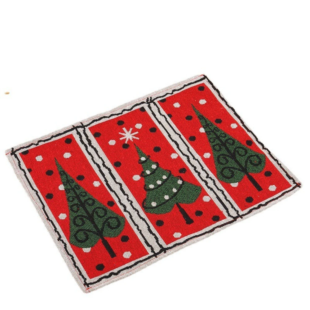 Christmas Home Decoration Set 1table Flag and 4 Placemats Christmas Tree Table Flag Placemat Set Santa Claus Tablecloth Placemat
