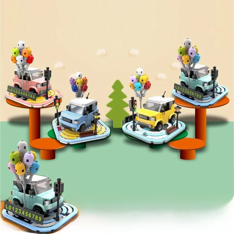 

Конструктор Eonal для девочек: модель автомобиля Wuling Hongguang, сборная игрушка, мультяшная фигурка, подвижный телефон