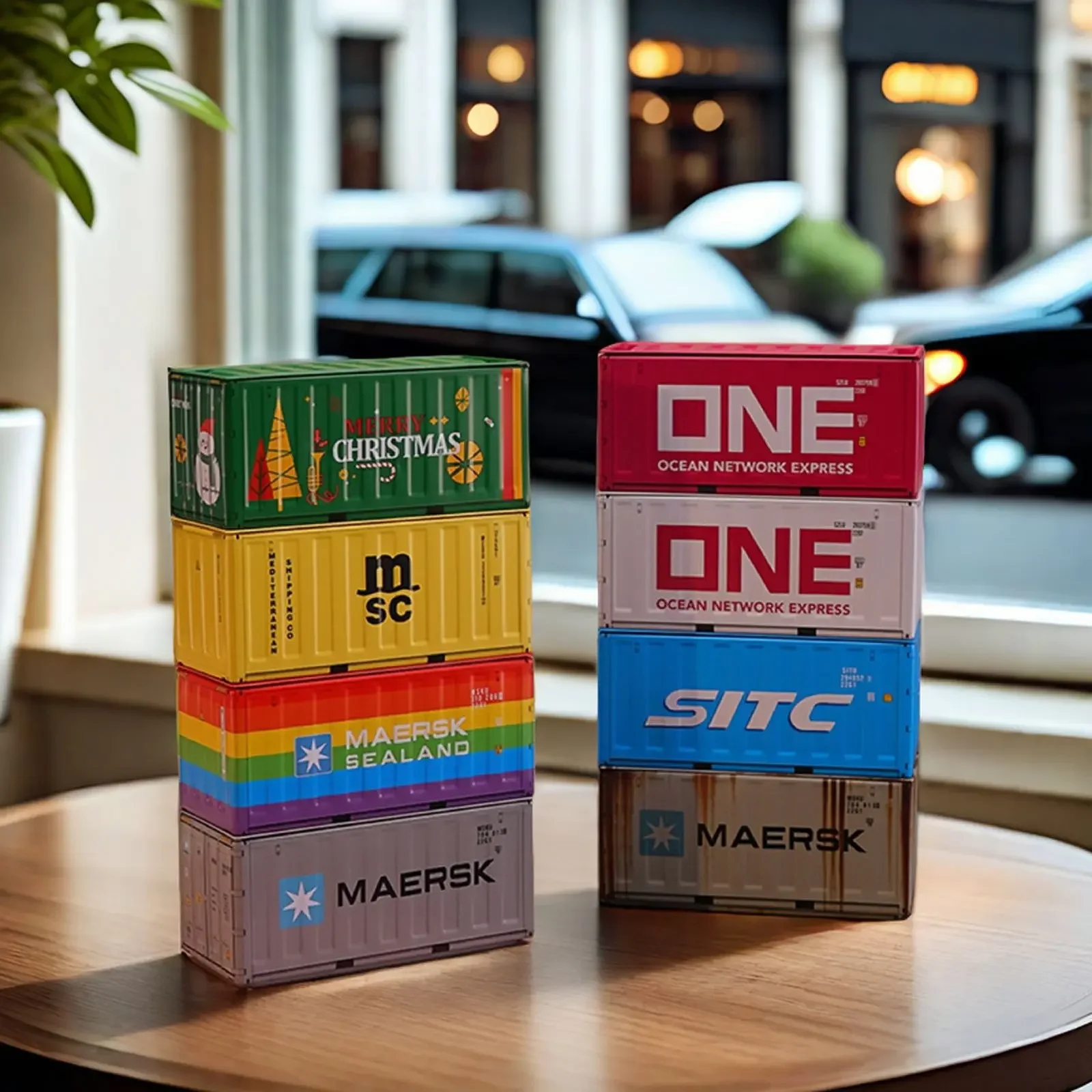 Mini contenedor caja ciega, Micro modelo creativo, caja de almacenamiento de exhibición, hoja de hierro, escaparate de juguetes, adorno, embalaje de joyería