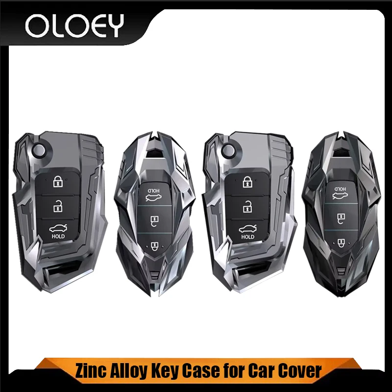 

Zinc Alloy Key Case for Car Cover for Hyundai KONA Encino Ix35 Grandeur Ig Accent Santa Palisade 2018 2019 Accessories Keychains