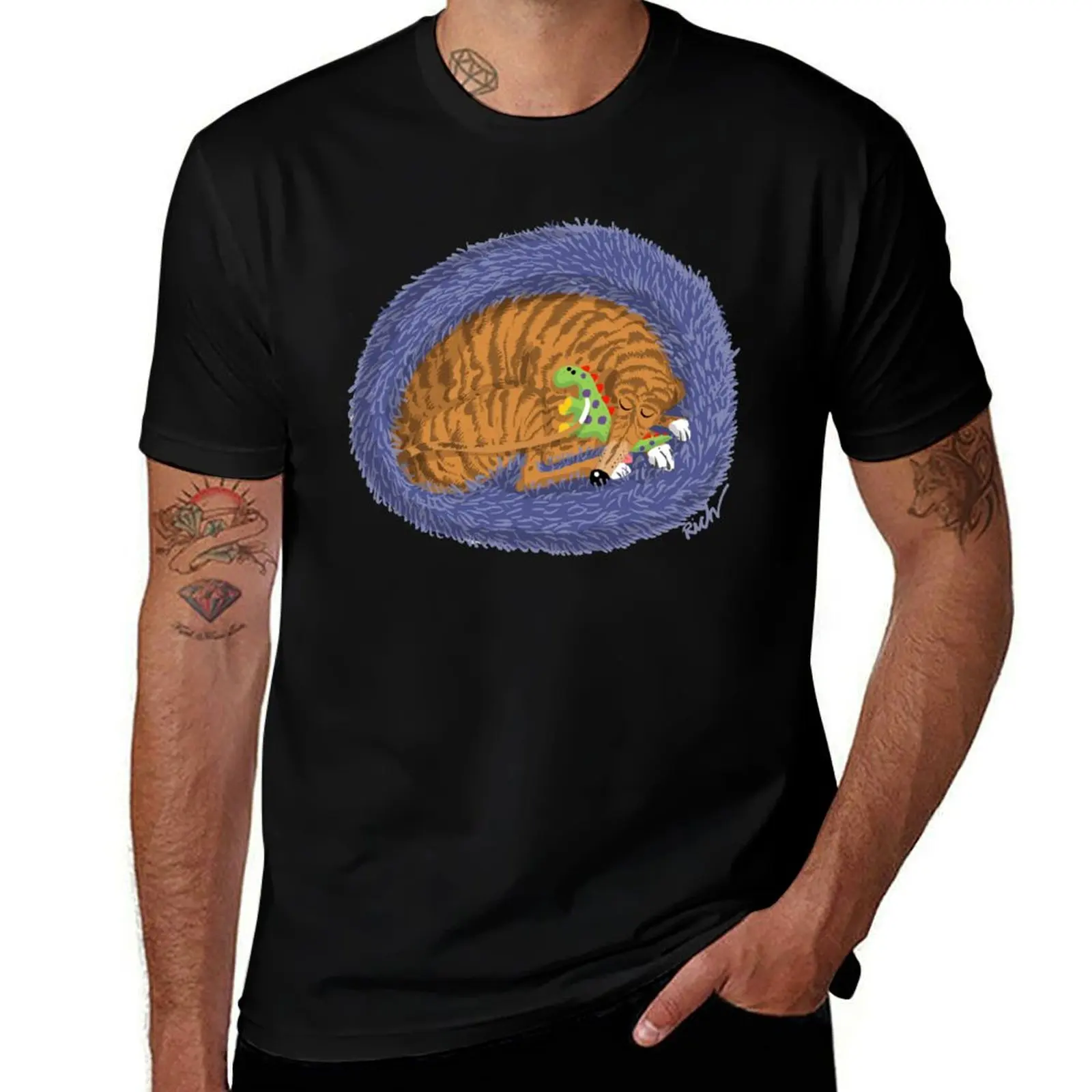 

Snoozin' with a Dinosaur T-Shirt man t shirts high quality luxury brand cotton t shirts high quality T-shirt