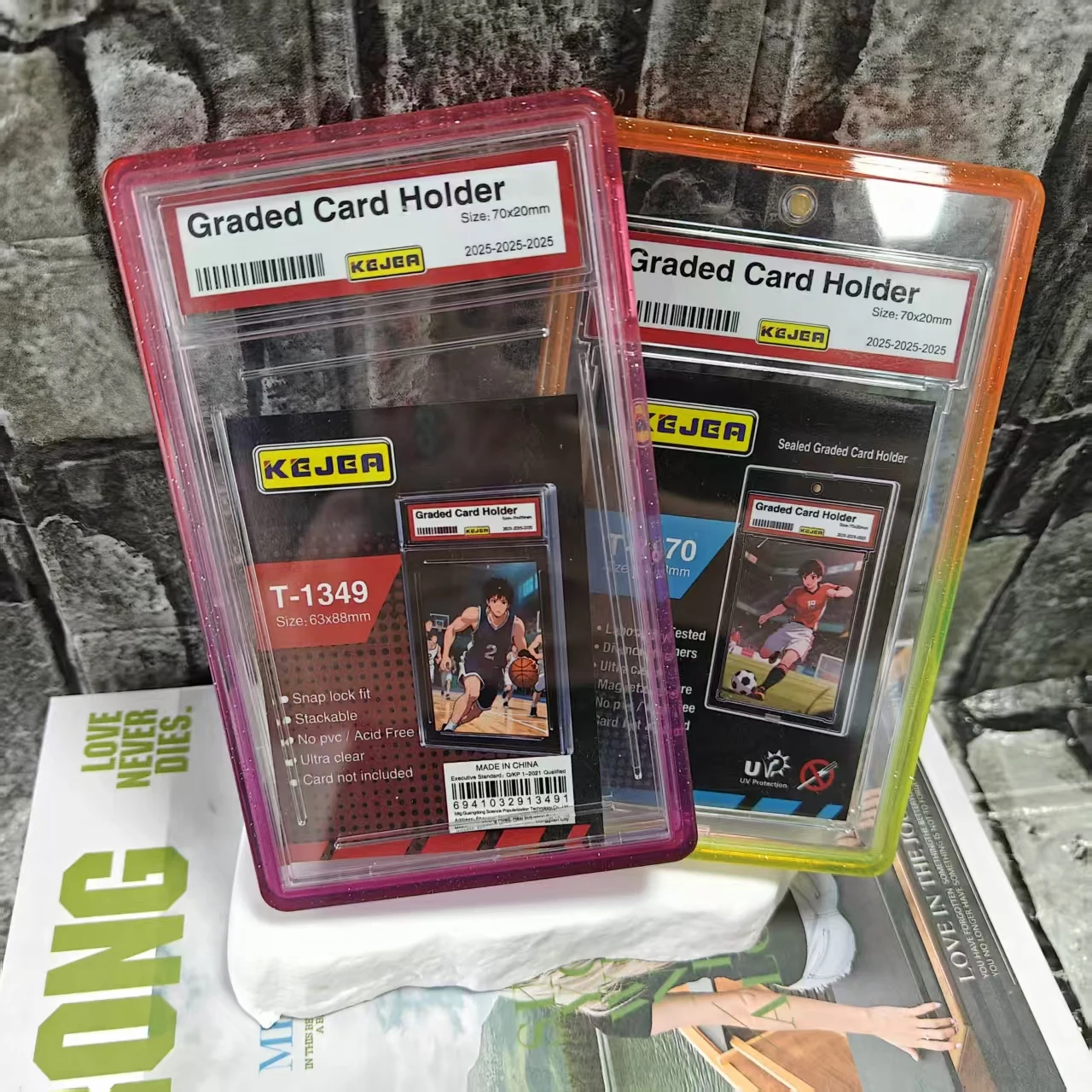 for PSA 35PT TPU card protective cover backplate dual color semi transparent fine flashsuitable rating card