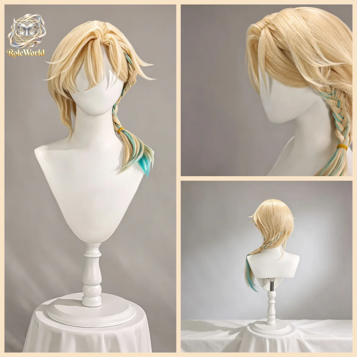 Honkai Star Rail Aventurine Wave Drama Ver Cosplay Wig With Hair Extensions Heat Resistant Hair For Halloween Comic Con Shooting