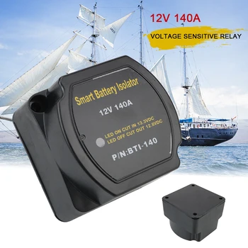 Przekaźnik VSR ​ Inteligentny izolator akumulatora do samochodu kempingowego 12V 140A, wrażliwy na napięcie, podzielone ładowanie