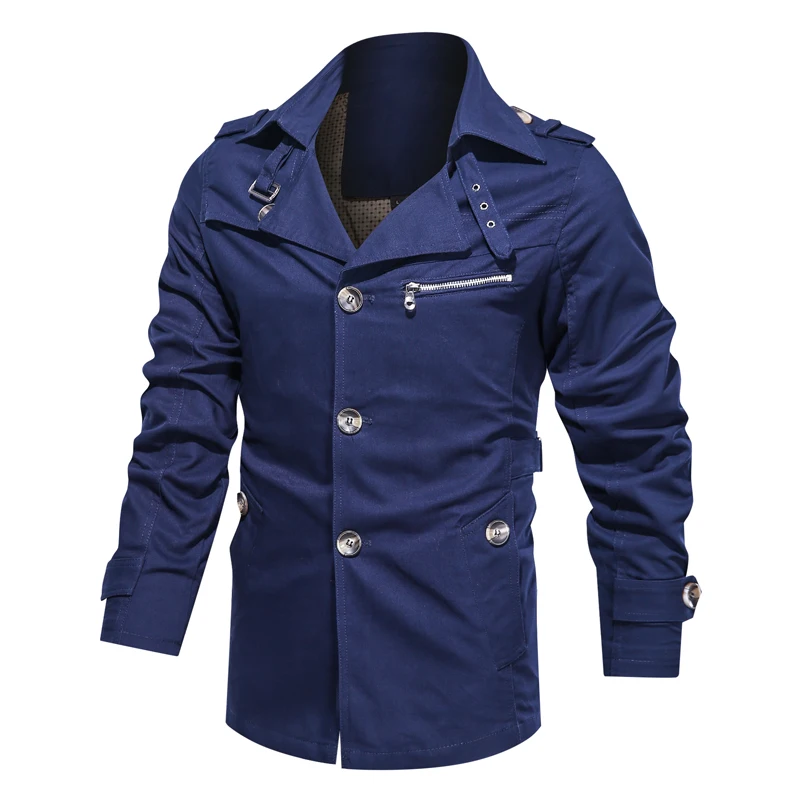 

2024 autumn and winter men's thin jacket medium length business collar casual cotton jacket loose jacket workwear top