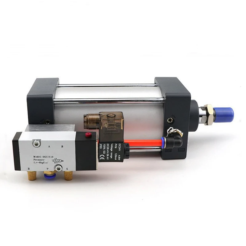 SCF Standard Series Solenoid Valve Integrated Pneumatic Cylinder Bore 50mm Stroke 25-1000mm Air Cylinders Set Without Magnetic