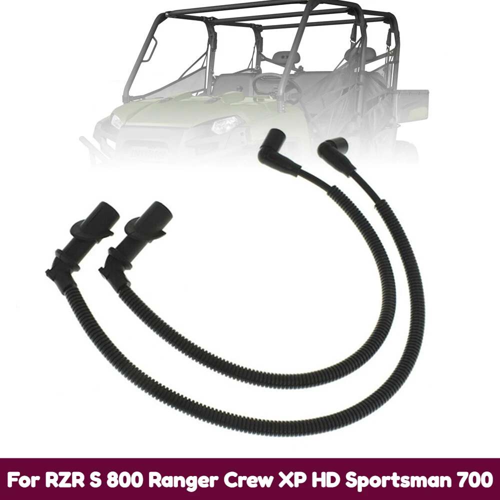 For Polaris Ranger 700 800 2005-2010 2xIgnition Coil Spark Plug Cap Wire 4011364, 4011365, 4010909, 4012439, 4011059, 4011060