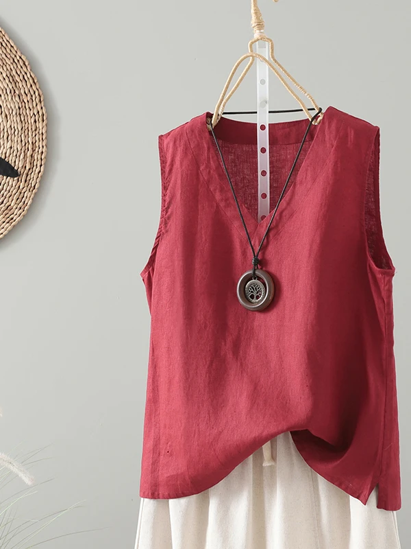 레트로 한한마 민소매 스트랩 베스트 여성용 이너 여름 오버헤드 베이스 셔츠 솔리드 캐주얼 다용도 슬리밍 탑