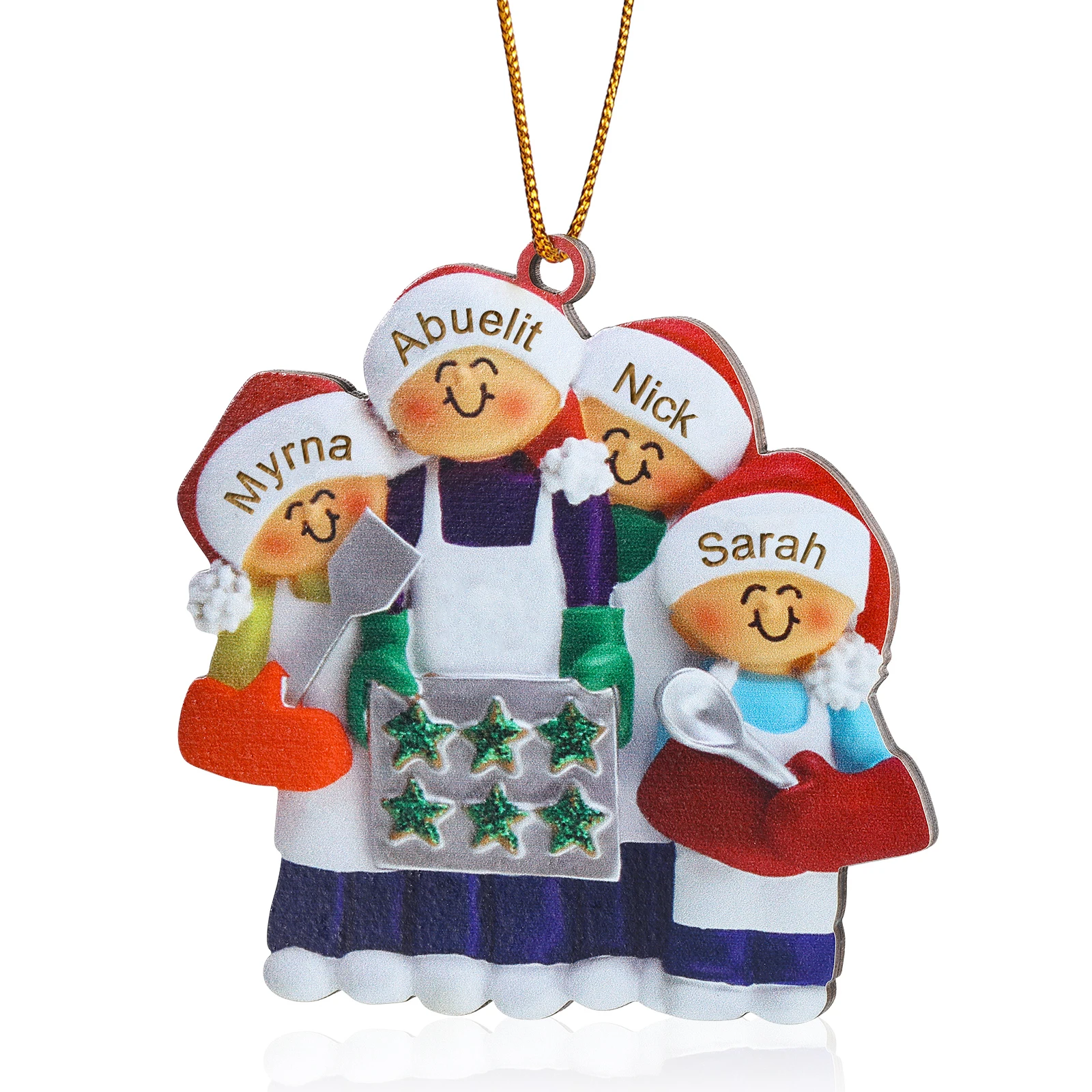 

Personalized Christmas Wooden Ornaments 2024 Customized 2-6 Names Christmas Tree Ornaments for Home Decor