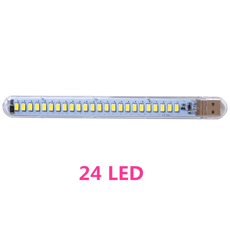 Portable Mini USB light 24 LED/8 LED chips Night Light Table Lamp Warm White LED Lamp For Power bank