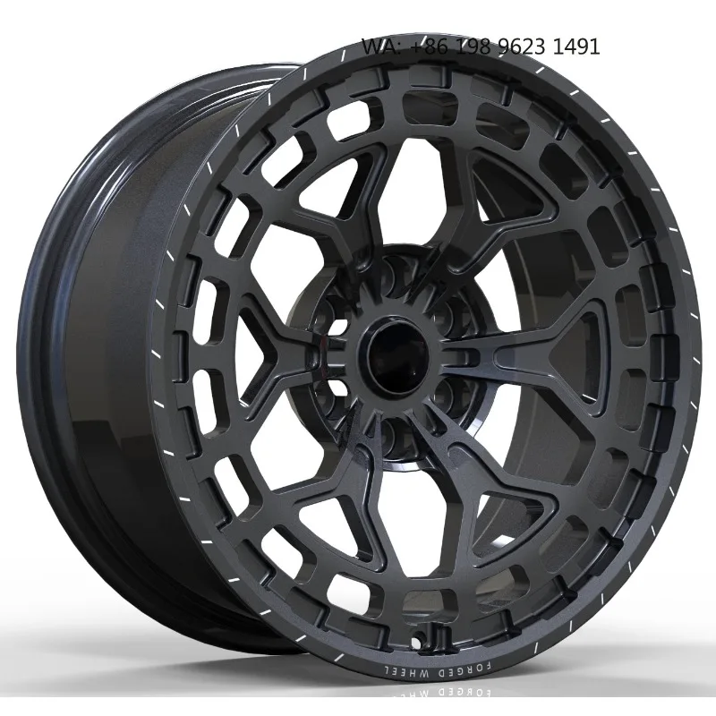 High-end customized deep concave forged alloy wheel hub, multi-inch single-piece sport rims, 5×3 PCD, gold polished finish